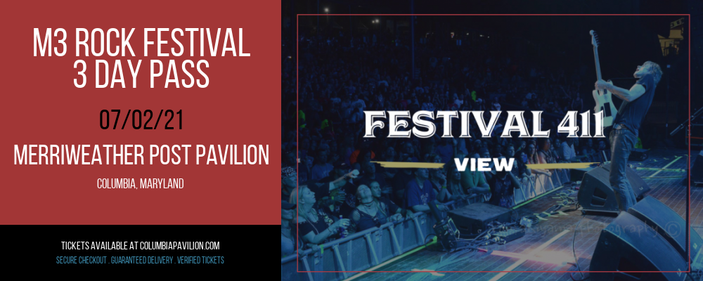 M3 Rock Festival - 3 Day Pass at Merriweather Post Pavilion tickets M3 Rock Festival - 3 Day Pass at Merriweather Post Pavilion