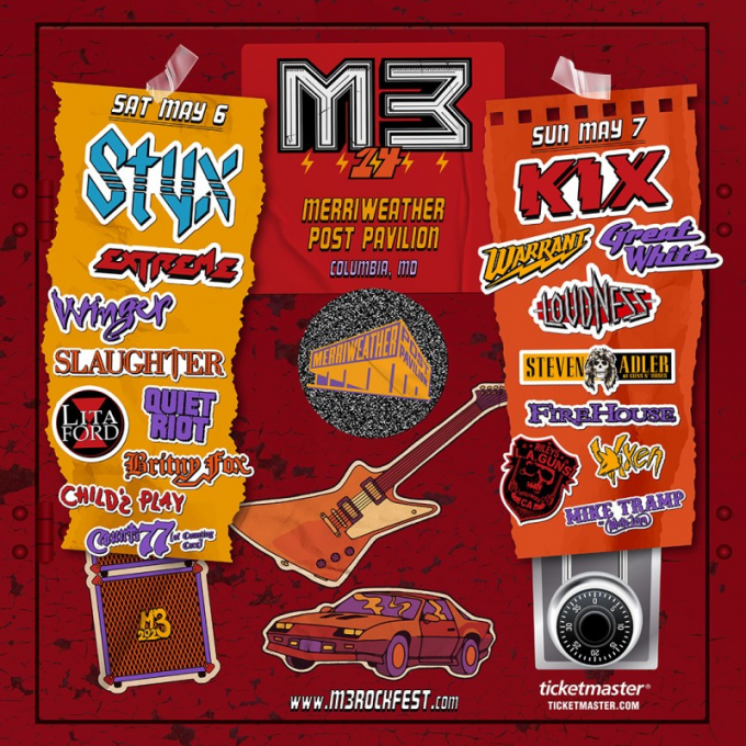 M3 Rock Festival: Kix, Warrant, Loudness, Great White, Steven Adler & Firehouse - Sunday at Merriweather Post Pavilion