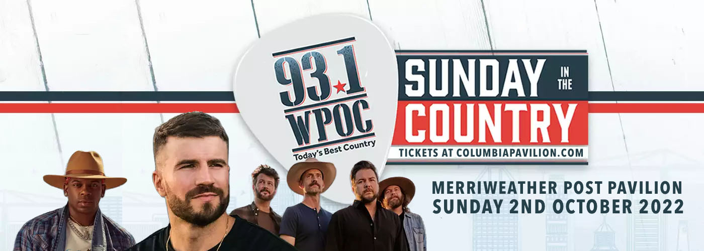 WPOC's Sunday in the Country: Sam Hunt, Jimmie Allen & Eli Young Band