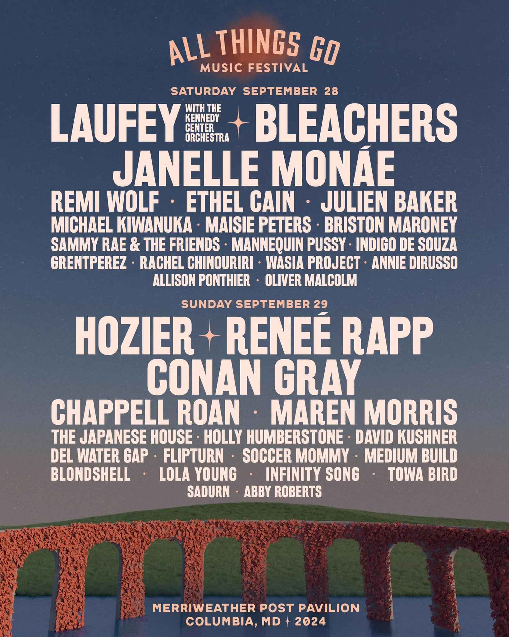 All Things Go Music Festival: Laufey, Bleachers, Hozier & Renee Rapp – 2 Day Pass